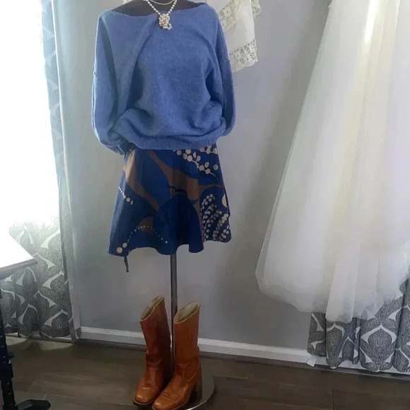 Awesome Marimekko inspired cotton circle/ wrap skirt - Picture 5 of 6